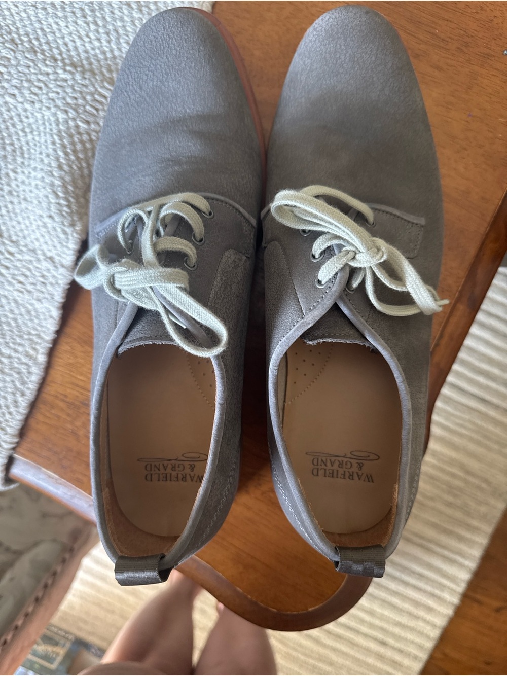 Warfield & Grand Light Gray Suede Derby Shoes